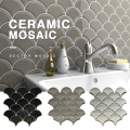 Grey colour Fan mosaic Fashion Style Fish Scale Mosaic Tile Pattern for Wall Decor